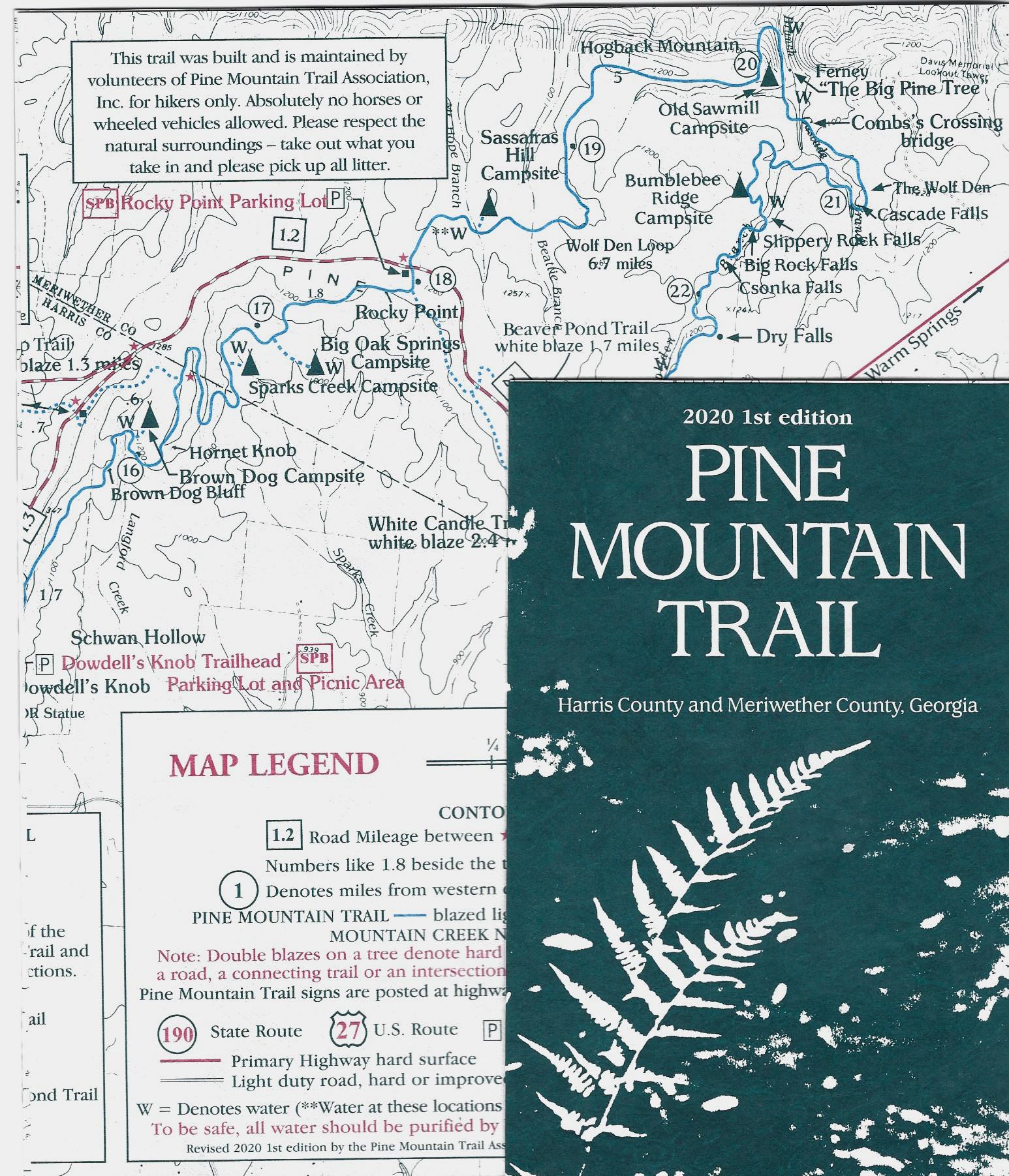 Pine Mountain Trail detailed topographic map